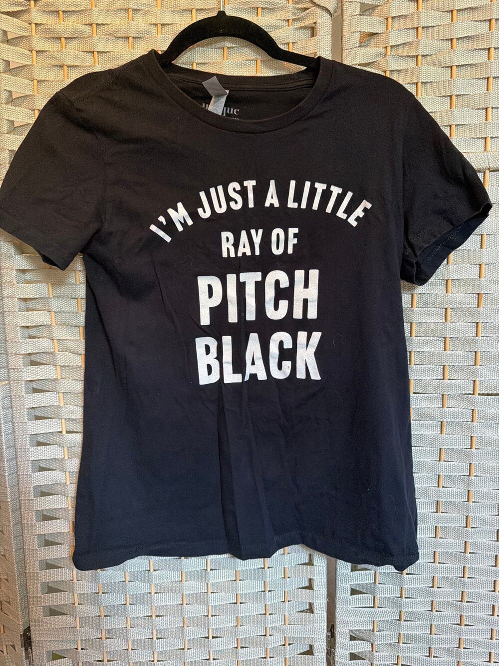 Next Level Apparel Custom Graphic T Shirt Just A Little Ray of Pitch Black L